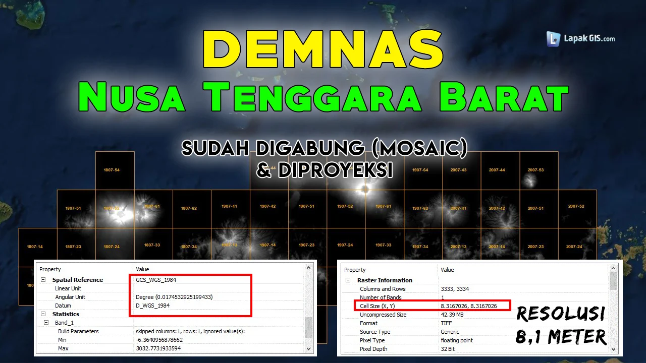 DEM Nasional (DEMNAS) Provinsi Nusa Tenggara Barat (NTB) Terbaru