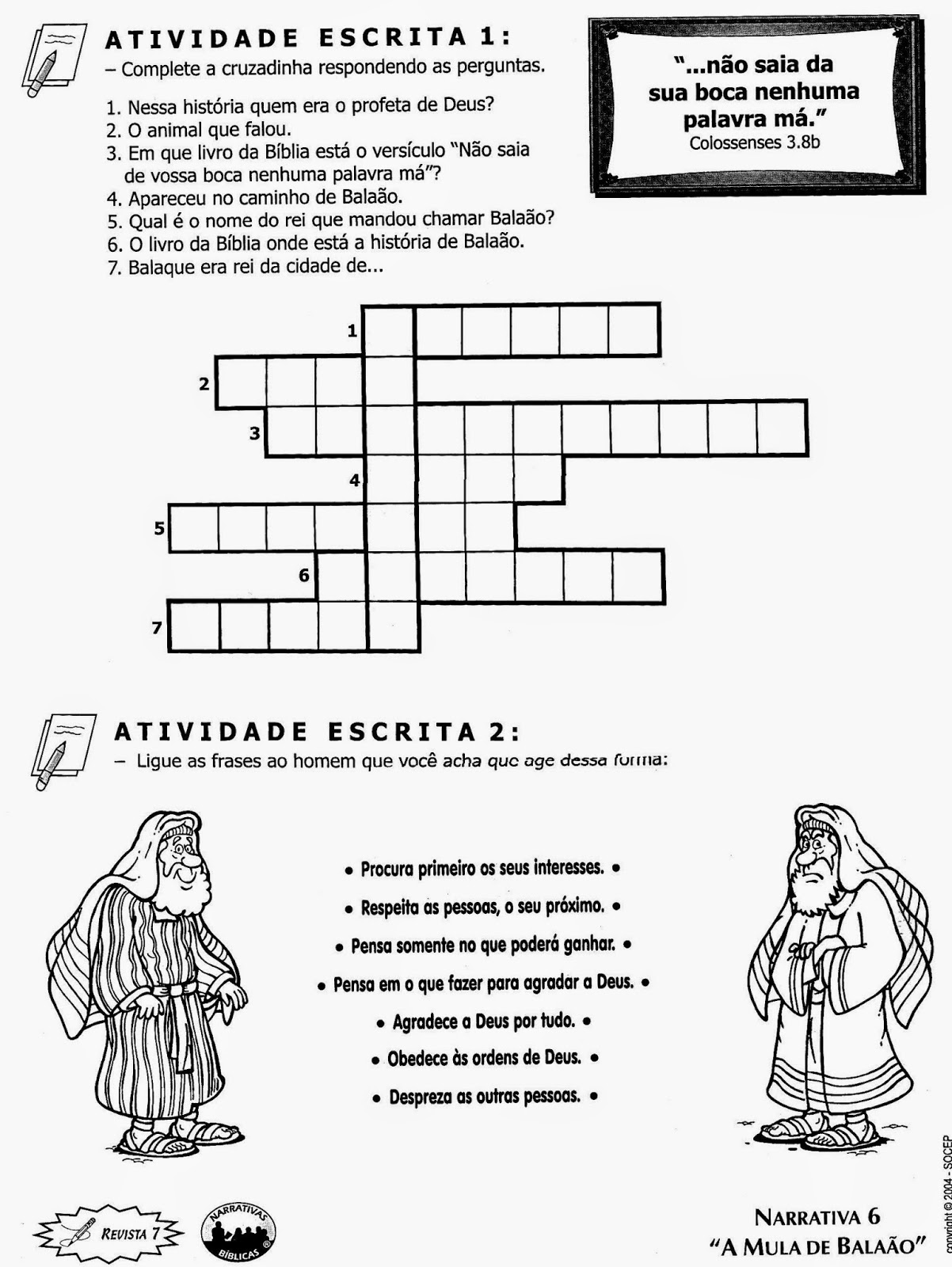 Escola Dominical Infantil Narrativas bíblicas 7 A mula (ou jumenta) de Balaão SOCEP Escola Dominical Infantil Narrativas bíblicas 7 A mula (ou jumenta) de Balaão SOCEP