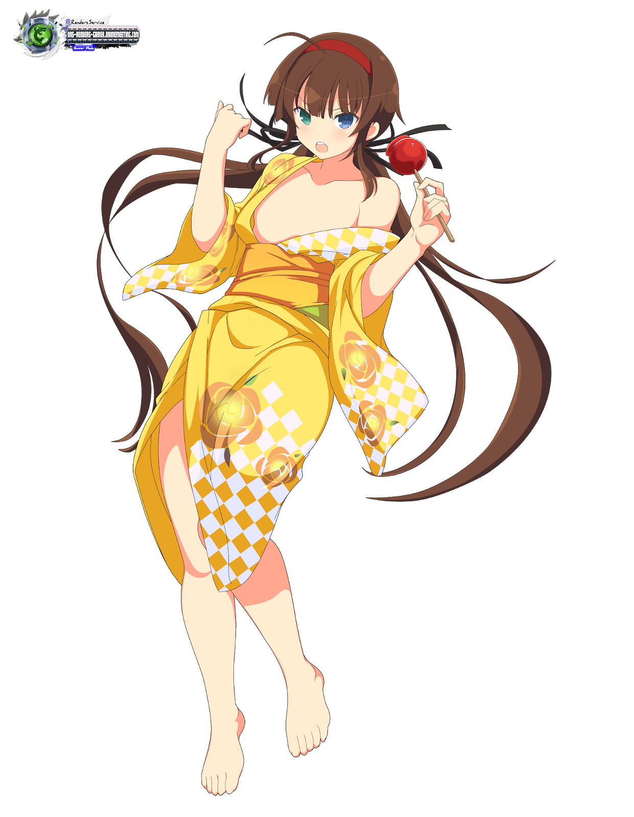 ORS Anime Renders:Gamer Mode: Senran kagura:Ryoubi Cute+Sexy Yellow Yukata ...