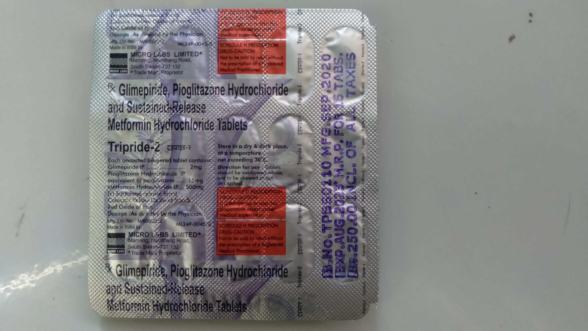 Tripride 2 Tablet Uses Composition Dosage Sideeffects Precautions and