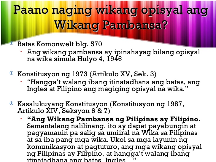 Bakit Tinatawag Na Wikang Panturo Ang Wikang Filipino Ipaliwanag