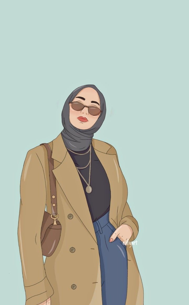 Gambar PP Whatsapp Hijab Aesthetic Kartun HD Download