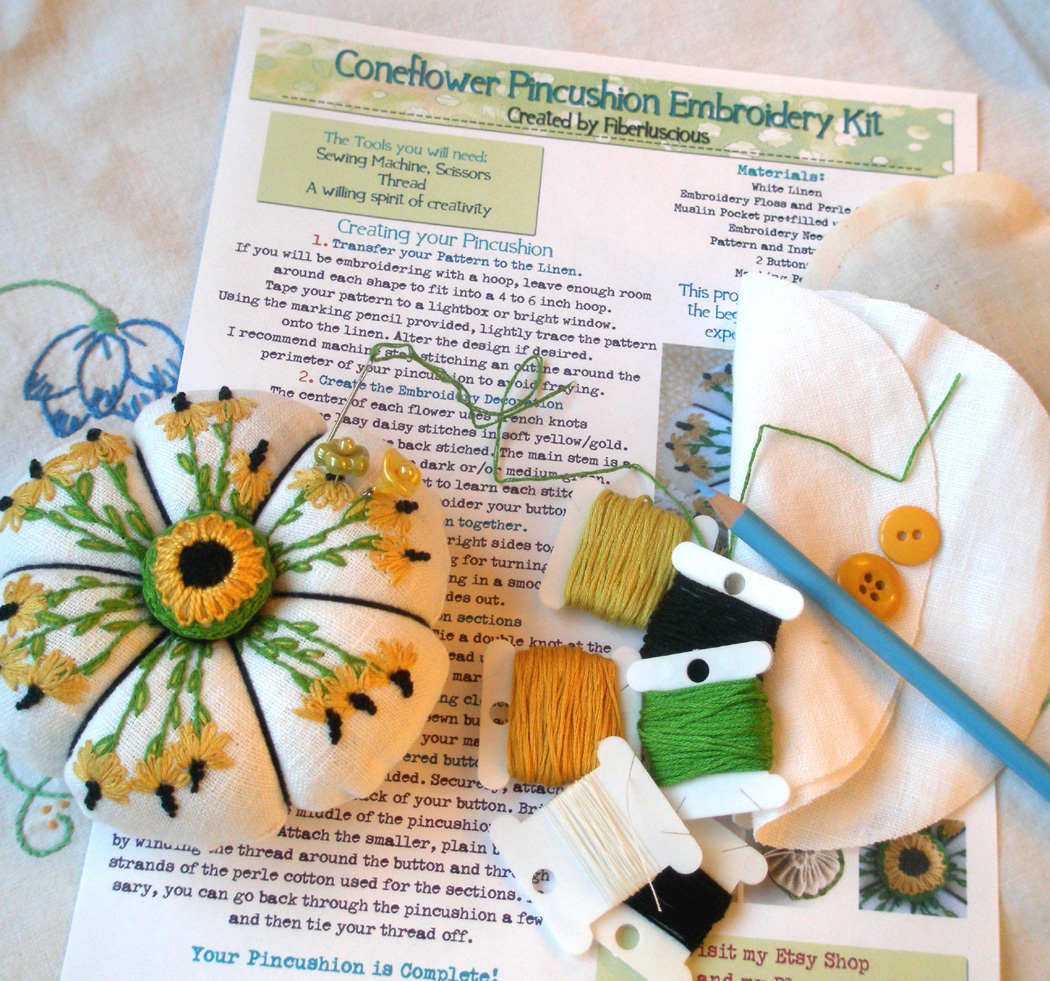 fiberluscious Complete Pincushion Kits now Available