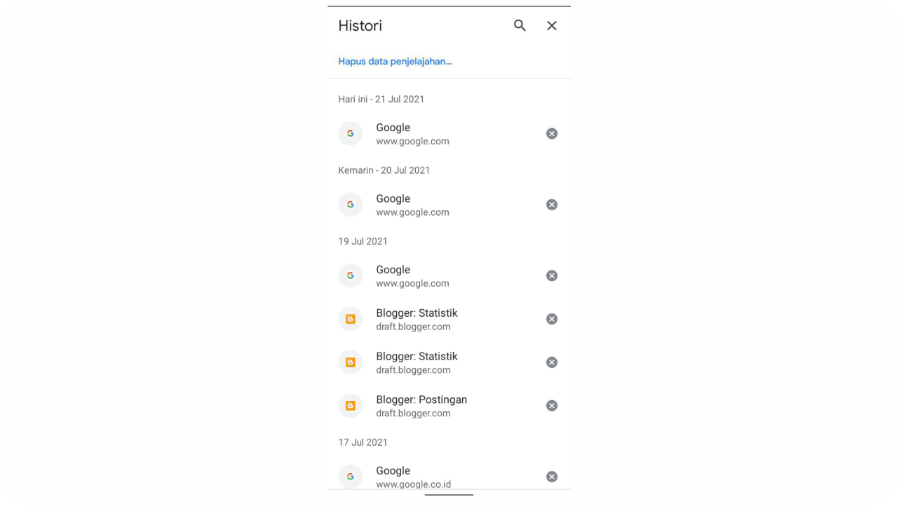 Cara Melihat History Google Chrome di Android dan Laptop