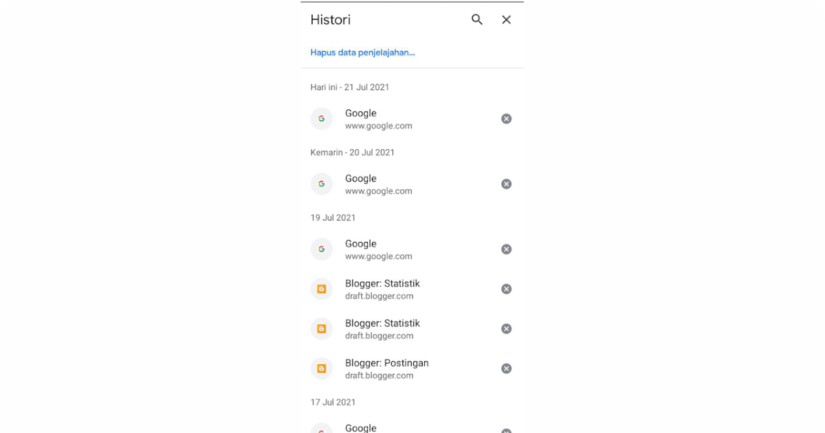 Cara Melihat History Google Chrome di Android dan Laptop