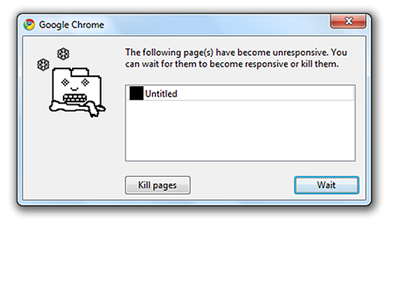 Page wait. Unresponsive. Google Chrome ошибка 413.