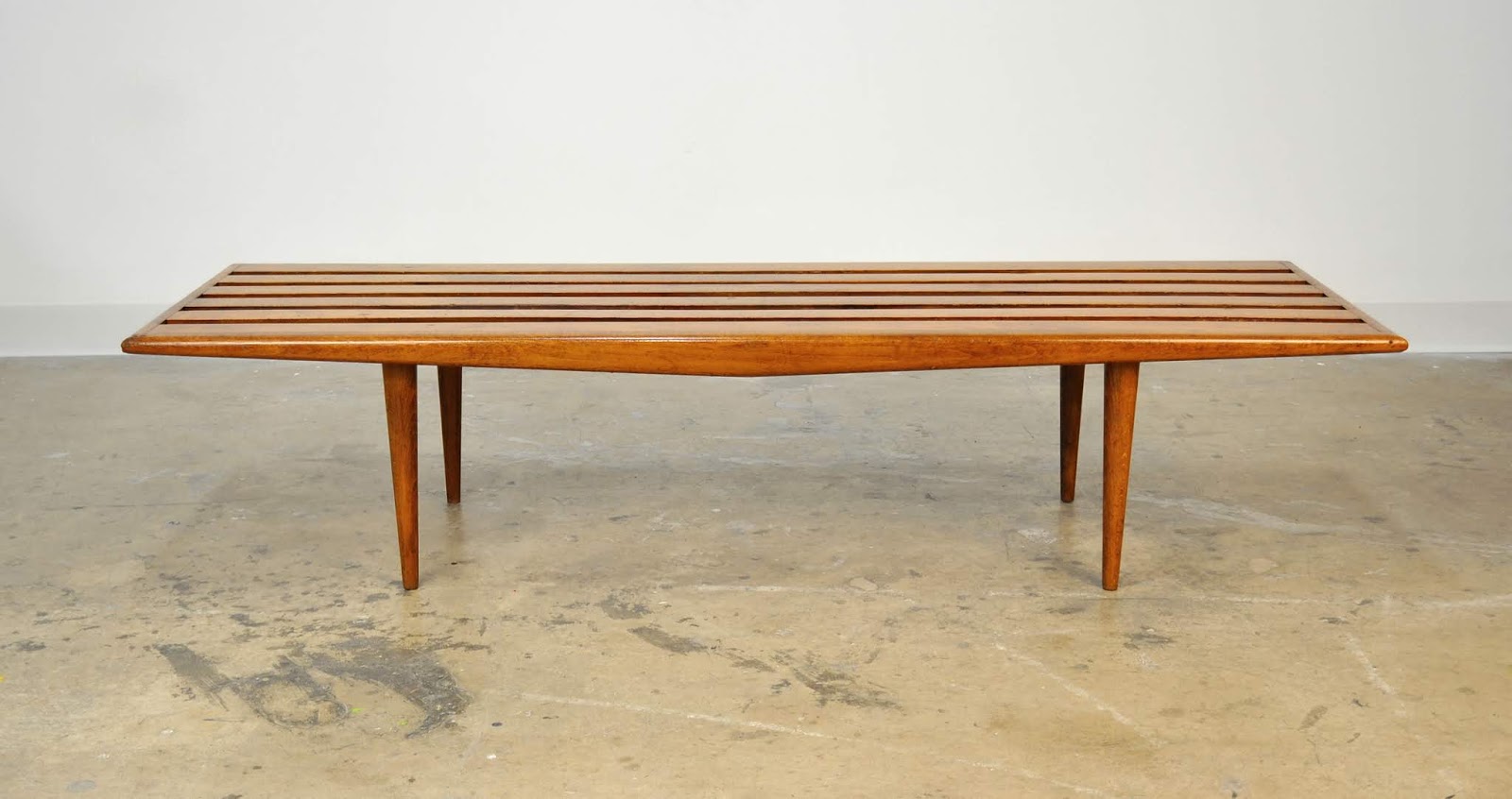 SELECT MODERN: Mid-Century Modern Teak Slat Bench or Slatted Coffee ...