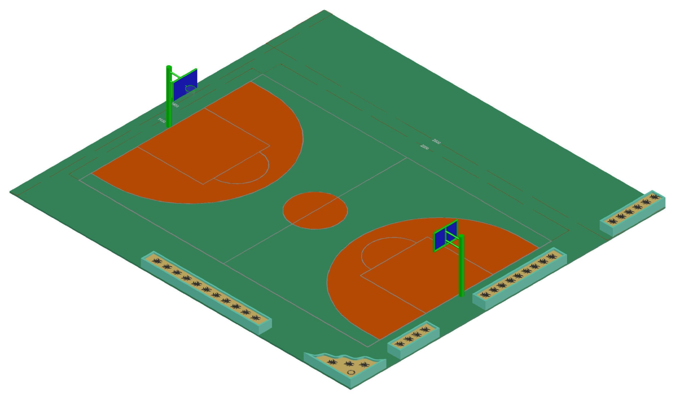 Desain Lapangan Bola Basket - Civil Engineering