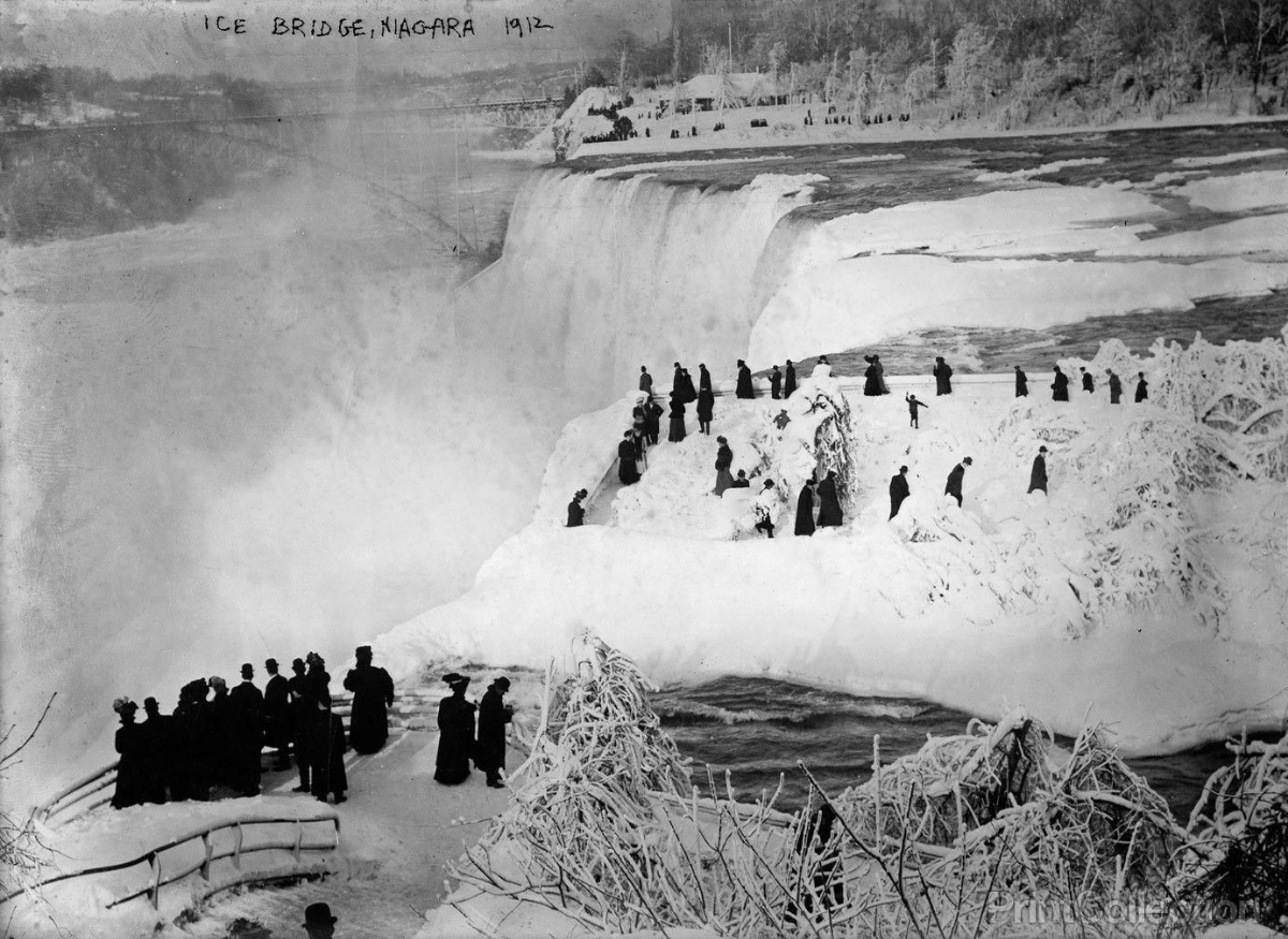 frozen Niagara Falls old photos