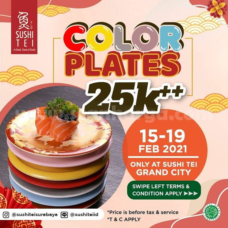 Sushi Tei Promo Color Plates! harga hanya Rp 25K++ scanharga