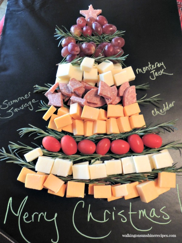Recipe Christmas Tree Cheese Board Platter Walking on Sunshine