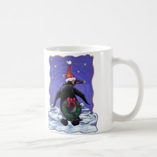 Festive Animal Parade Penguin Christmas Mug Back