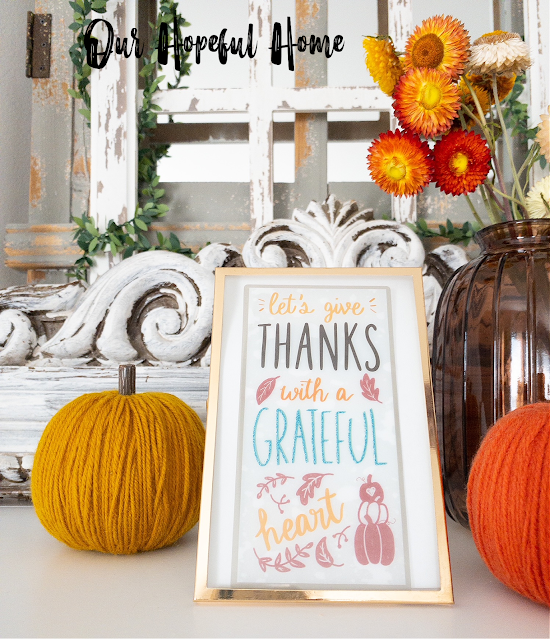 Our Hopeful Home Dollar Tree Floating Metal Frames and Fall Decal