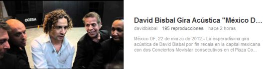David Bisbal Gira Acústica México 2012 - Ir al videocapítulo México, DF 22/03/12