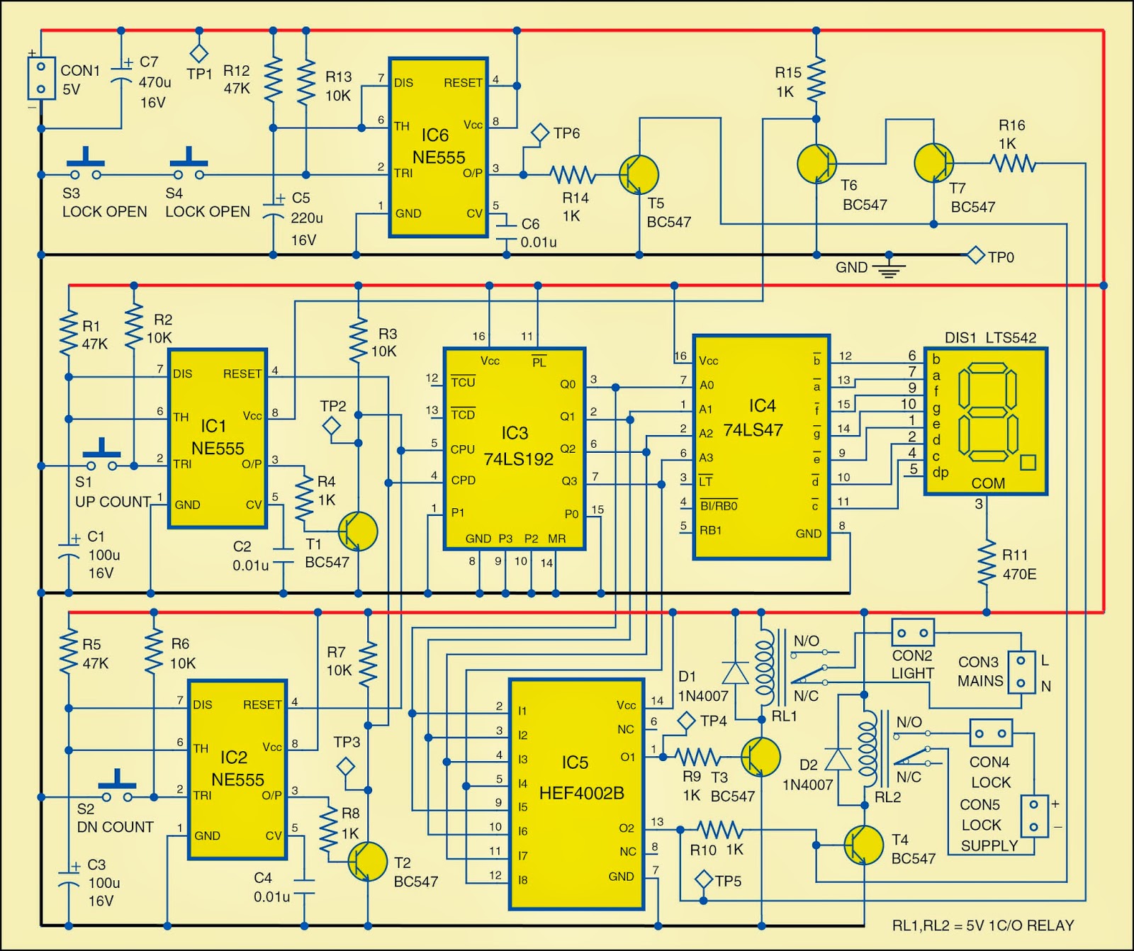 Automatic Room-lock and Lights circuit Diagram | Electronic Circuits