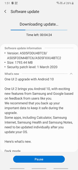 Samsung GALAXY A50 ANDROID 10 يعود مع واجهة المستخدم 2.0 ROLL OUT في الهند
