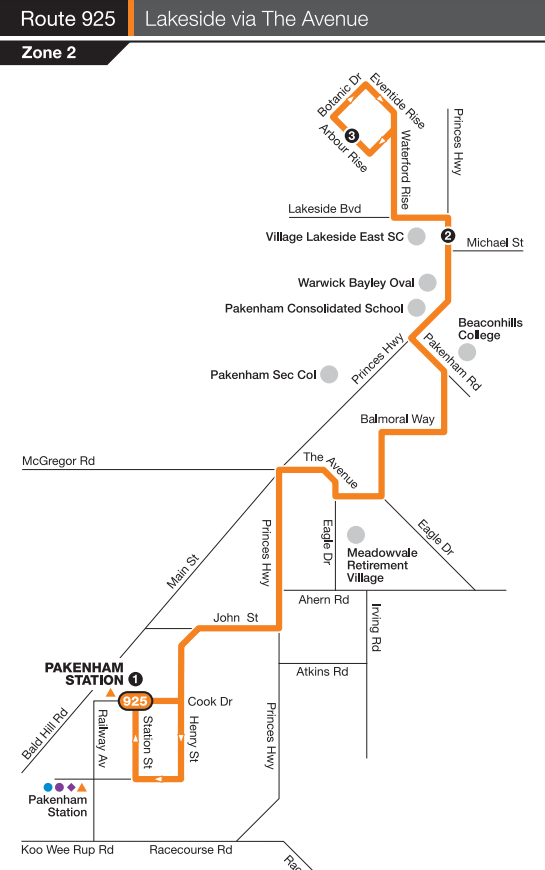 Melbourne on Transit Timetable Tuesday 67 Pakenham's 925 the bus
