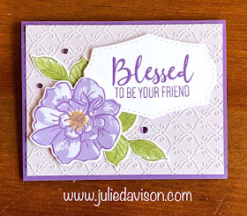 Stampin' Up! To a Wild Rose: Blessed to Be Your Friend Card ~ www.juliedavison.com #stampinup #purpleposy