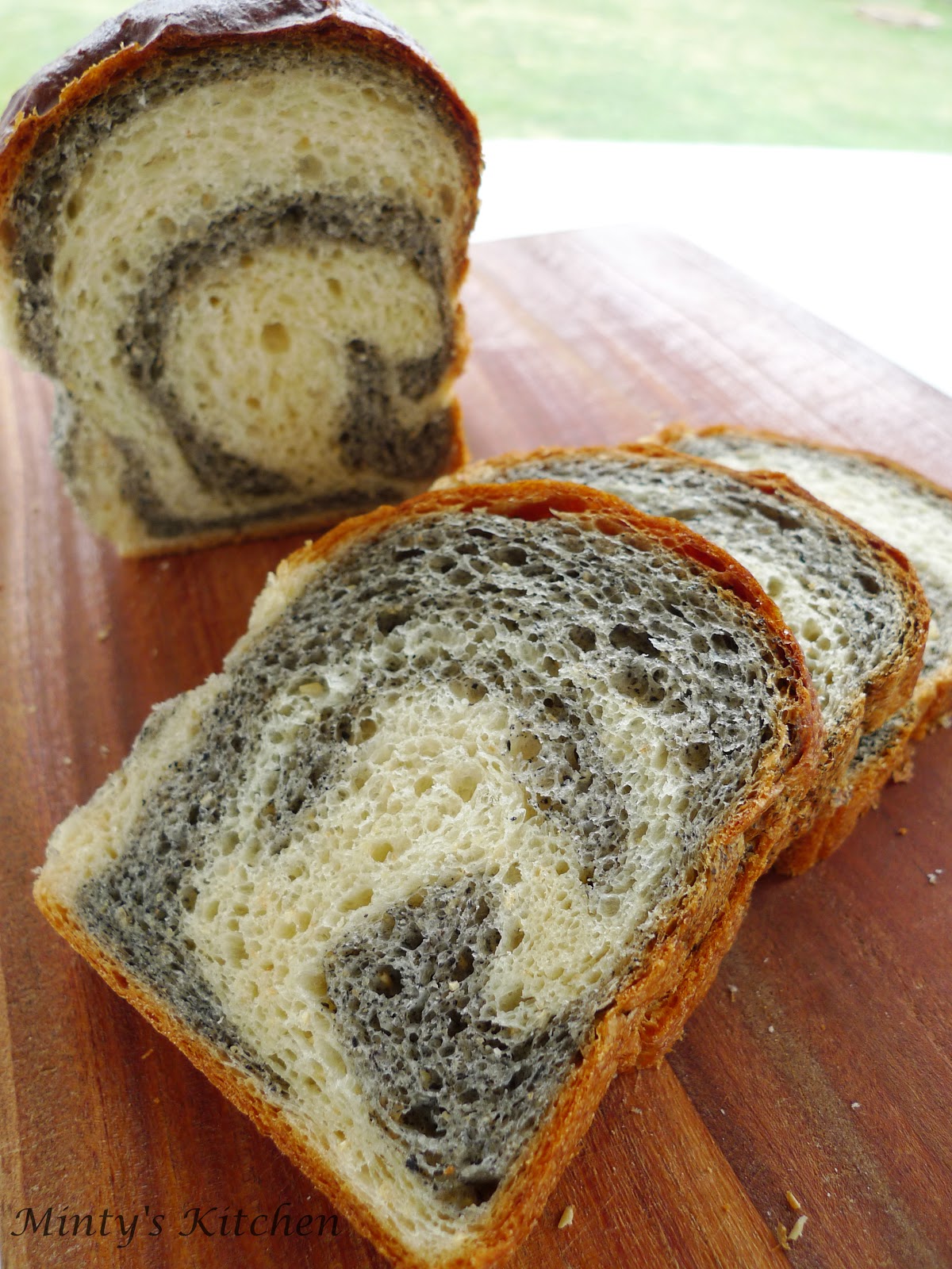 Minty's Kitchen Black Sesame Spiral Bread