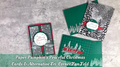 Check out the Tri-Corner Fun Fold Card and the Cards made with the October 2021 Paper Pumpkin Kit Peaceful Christmas.