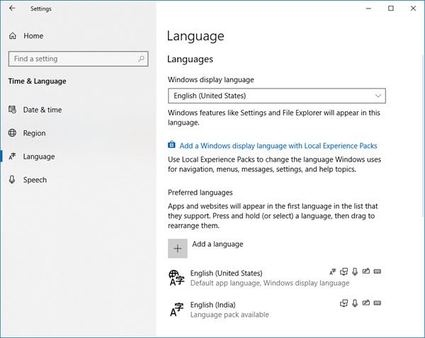 Come cambiare la lingua in Windows 10