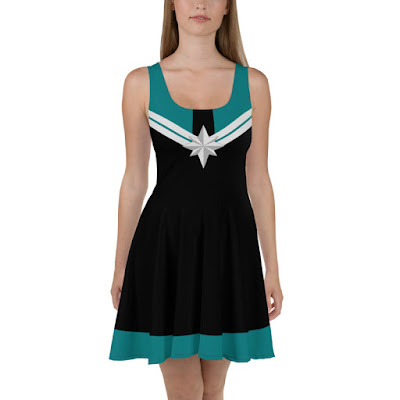 Captain Marvel Disneybound Skater Dress Green PES ideas Super Hero Party Dress
