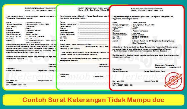 5 Contoh Surat Keterangan Tidak Mampu Rt Kepada Desa Doc