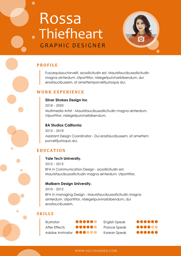 Free Resume CV Template Examples - Bubbly Cv Resume Template 