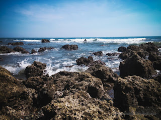 Natural Chunks Of Rock On Tropical Fishing Beach In The Sunny Morning At The Village Umeanyar North Bali Indonesia