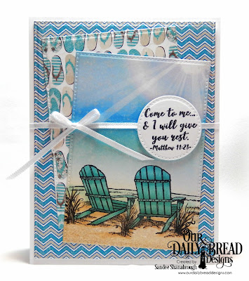 Our Daily Bread Designs Stamp Set: Come To Me, Paper Collection: By the Shore, Custom Dies:Pierced Rectangles, Pierced Circles