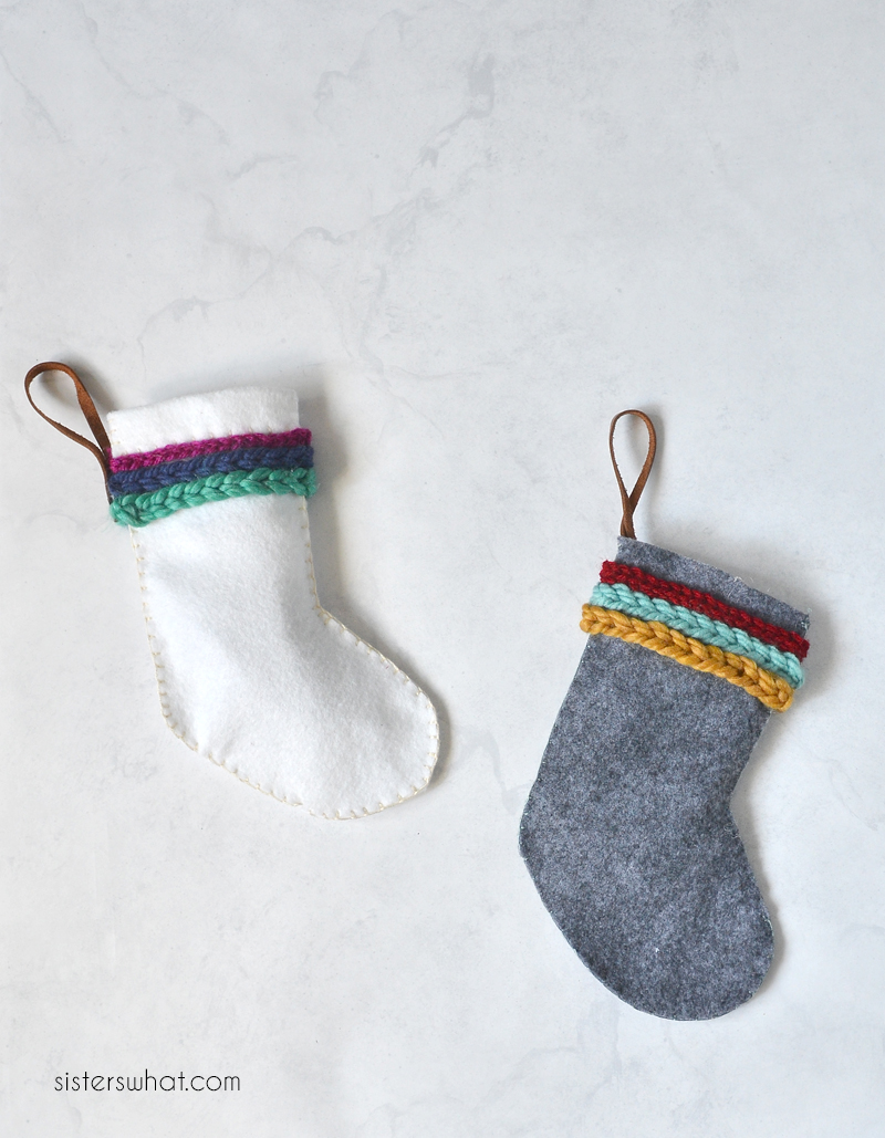 hand sewn felt stockings