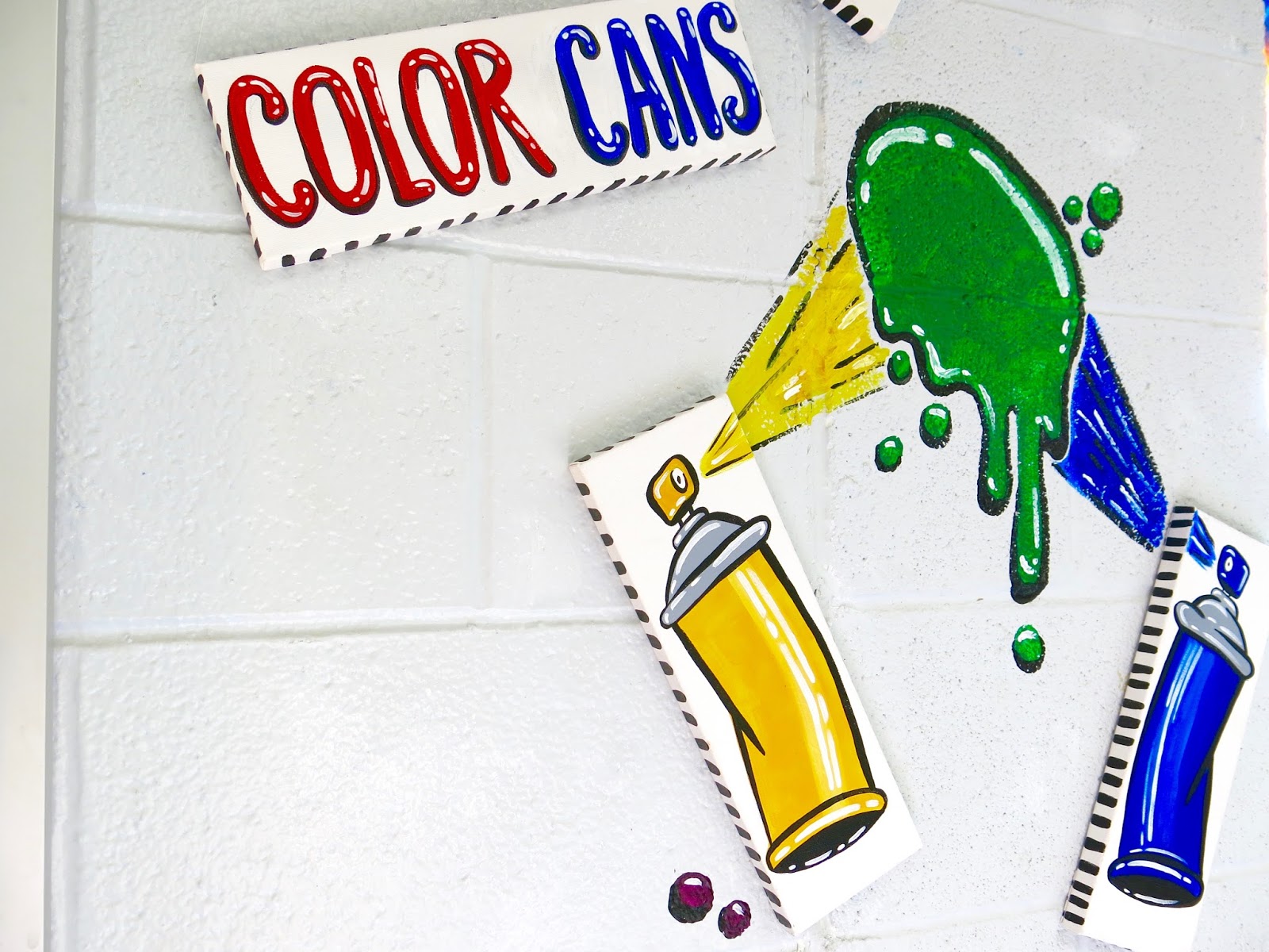 Cassie Stephens In the Art Room Spray Paint Wall Display!