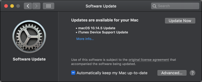 تثبيت تحديثات macOS