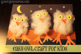 Owl craft for preschooler kids.