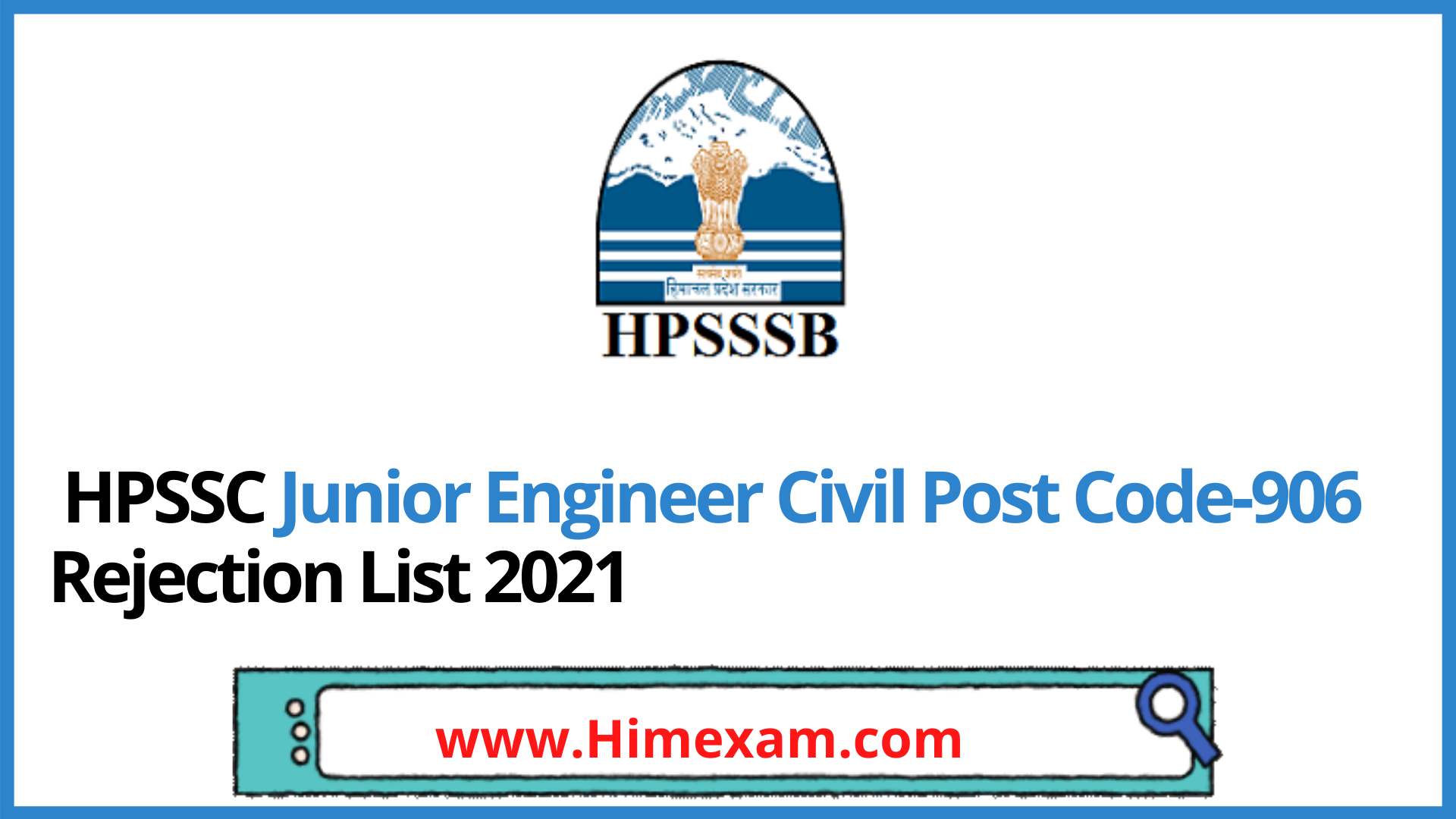 HPSSC Hamirpur JE Civil (Post Code 923) Rejection List 2021