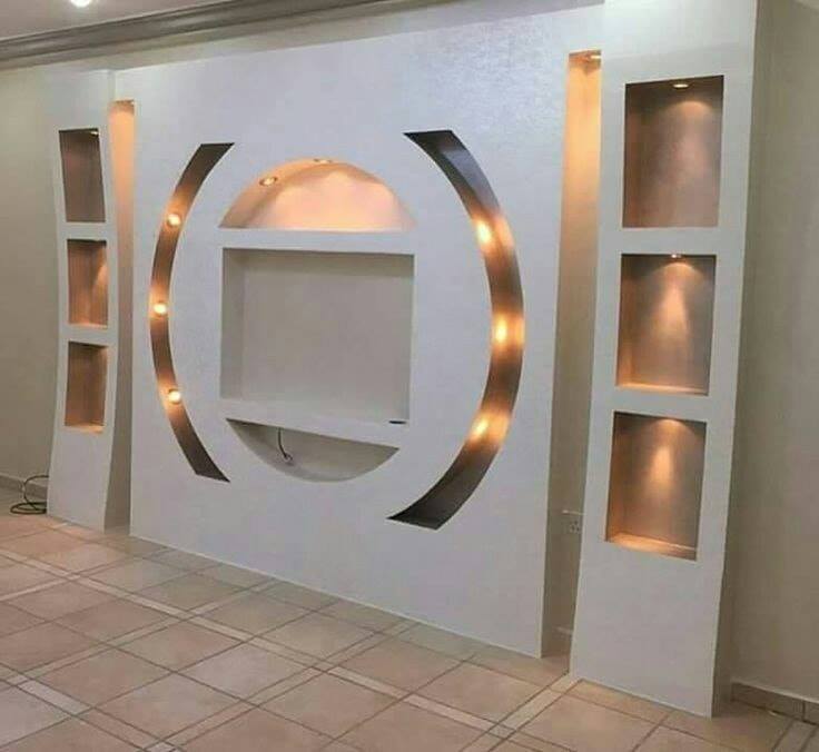 Modern Gypsum TV Wall Unit Decoration Design Ideas Engineering