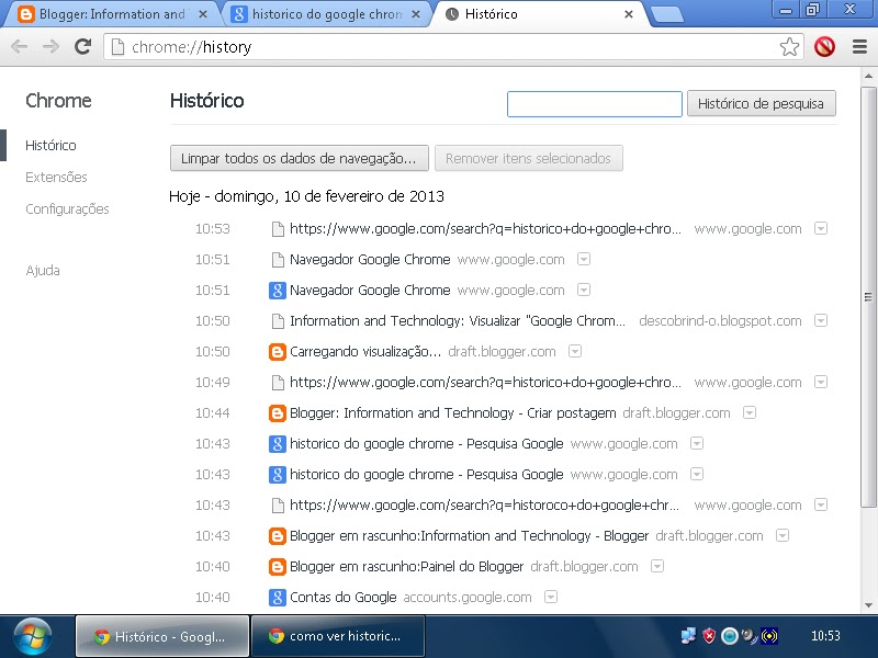 Como Apagar O Historico Todo Do Google Chrome