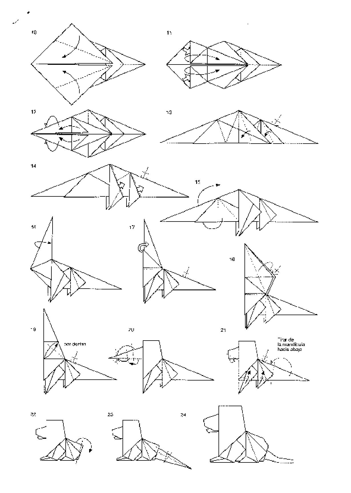 Origami diagram How to fold a lion (by MA Echevarria) HIPPODIY