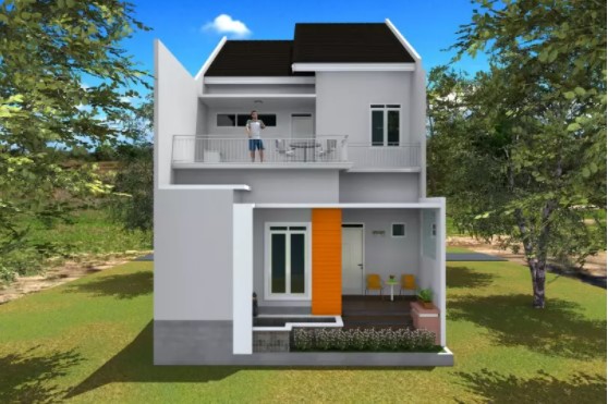 simple 2nd floor house front design pictures