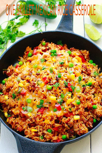 ONE SKILLET MEXICAN RICE CASSEROLE - happy cook