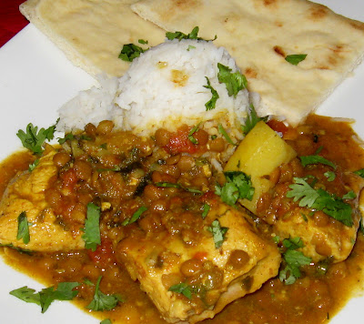 Curried Chicken and Lentils with Basmati Rice