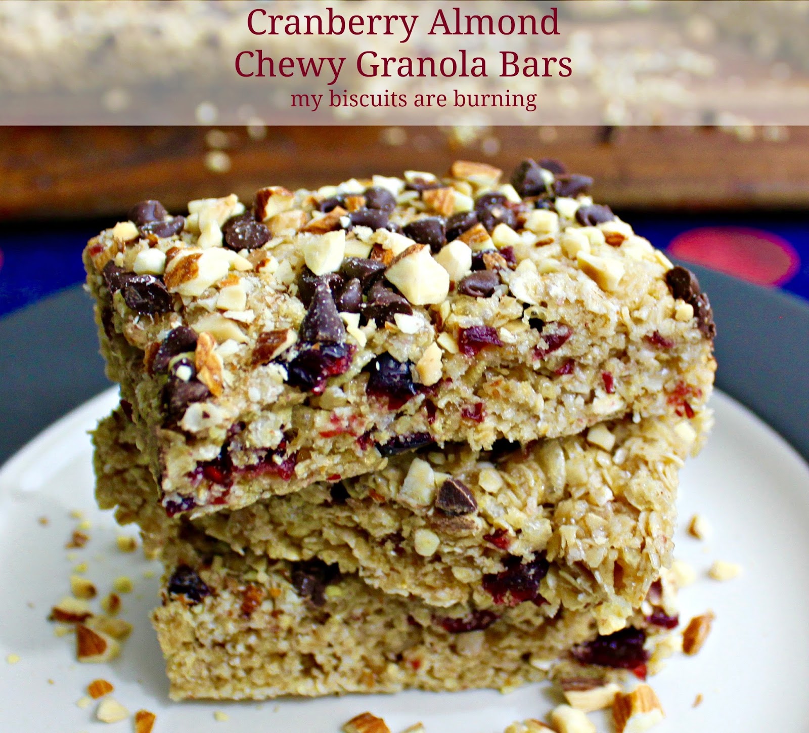 Cranberry Almond Chewy Granola Bars