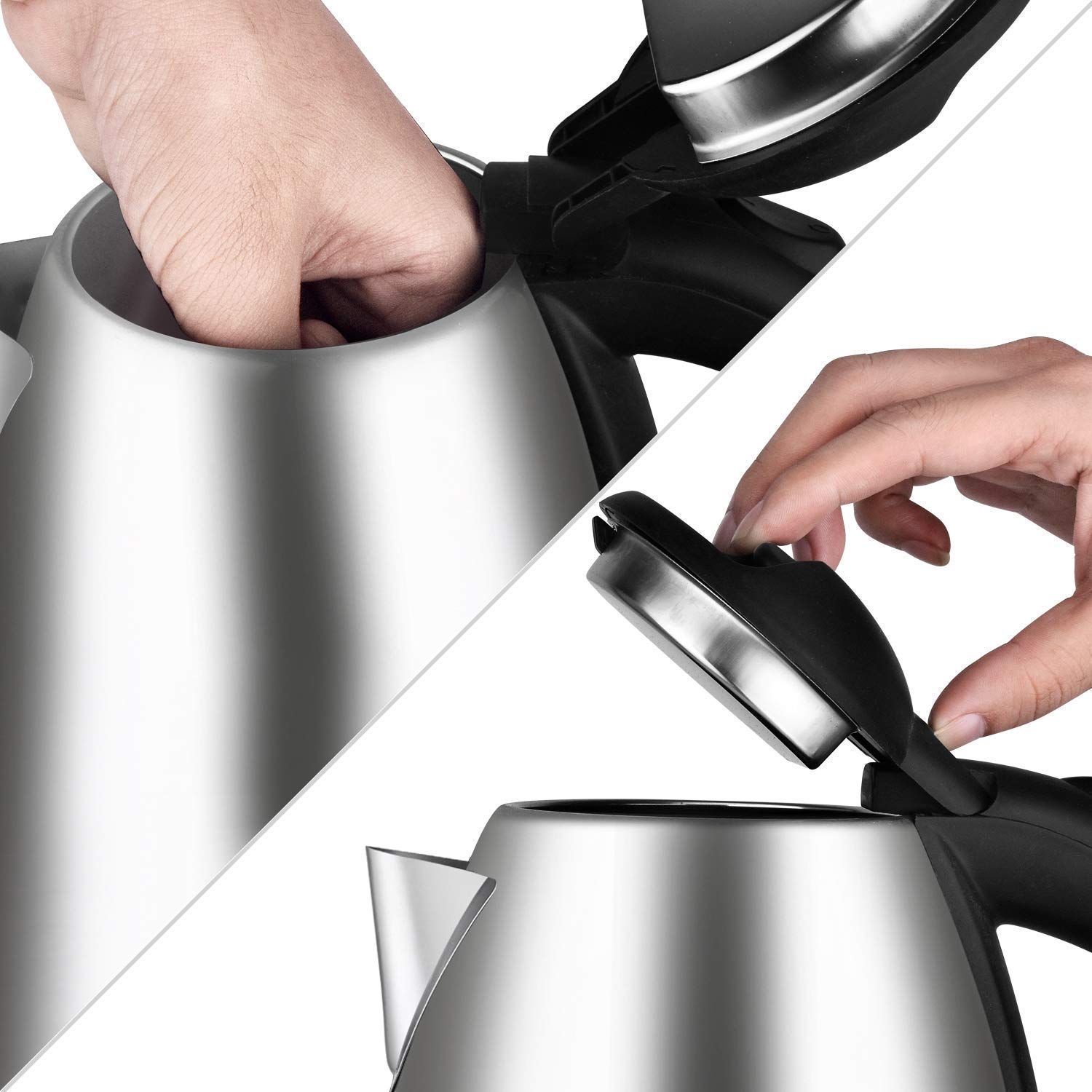 Stainless Steel Electric Kettle 2 Liter Design for Hot Water, Tea