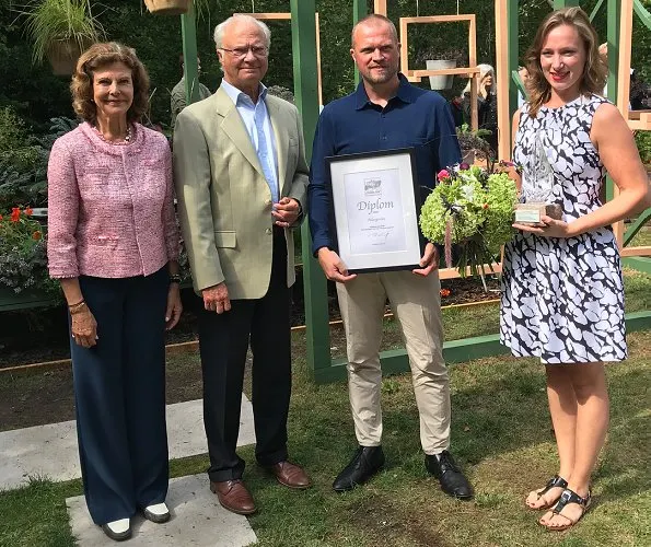 King Carl XVI Gustaf and Queen Silvia attended award ceremony of Solliden 2018 Themed Gardens exhibition. Crown Princess Victoria