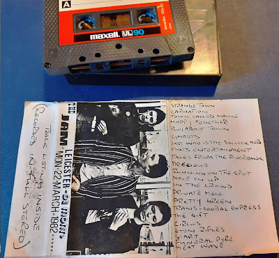 Bootleg cassette tape of The Jam at Leicester de Montford Hall in March 1982