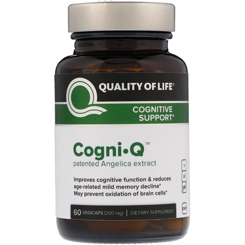 Quality of Life Labs, CognI • Q, поддержка когнитивных функций, 200 мг, 60 вегетарианских капсул