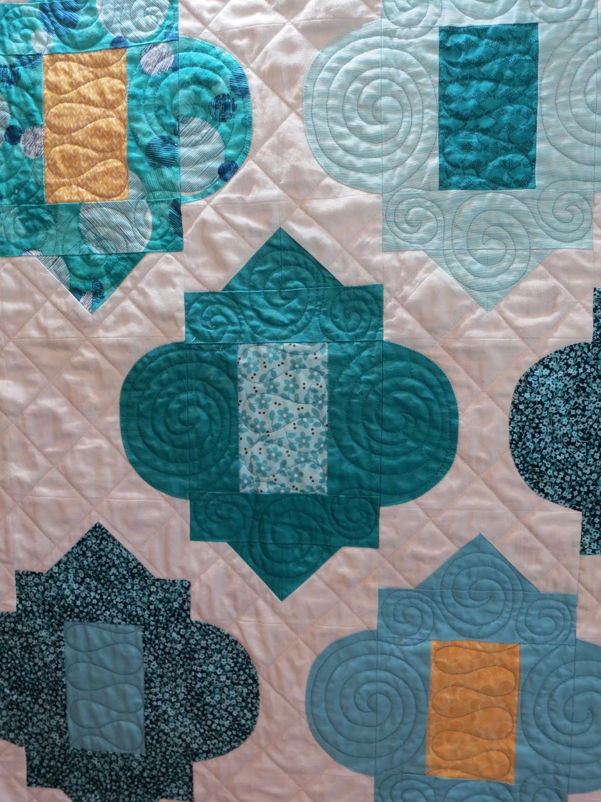 Flourishing Palms Moroccan Tiles Quilt