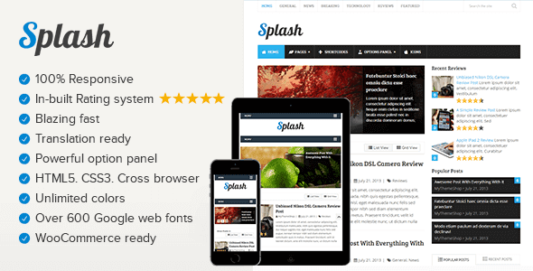 Splash – Review Blog WordPress Theme