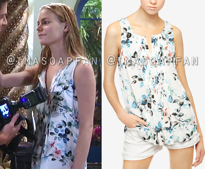 Nelle Benson's Sleeveless Floral Pintucked Top - General Hospital ...