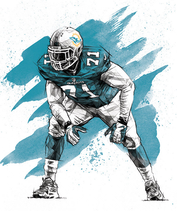 Miami Dolphins wide-receiver Paul Warfield by Mike Gardner  Miami dolphins  football, Dolphins football, Nfl football art
